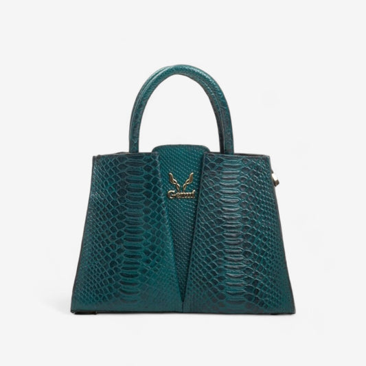 CH09 – Cypress V-Shaped Green Leather Handbag