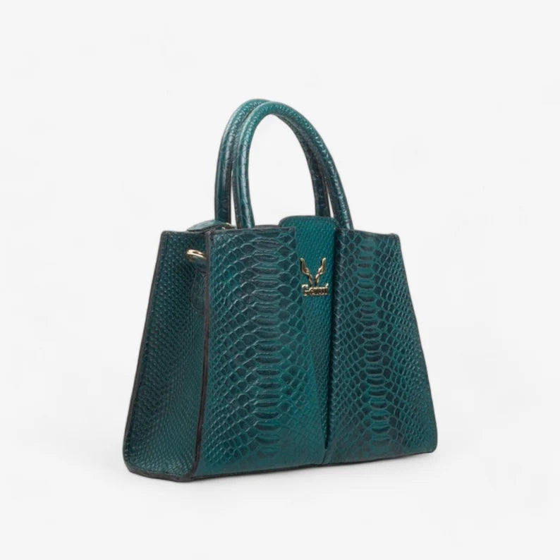 CH09 – Cypress V-Shaped Green Leather Handbag